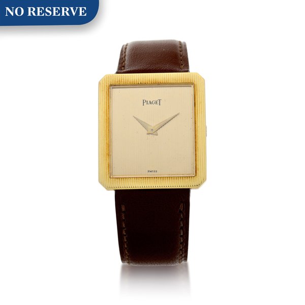 Piaget REFERENCE 9154 A YELLOW GOLD RECTANGULAR WRISTWATCH, CIRCA 1985