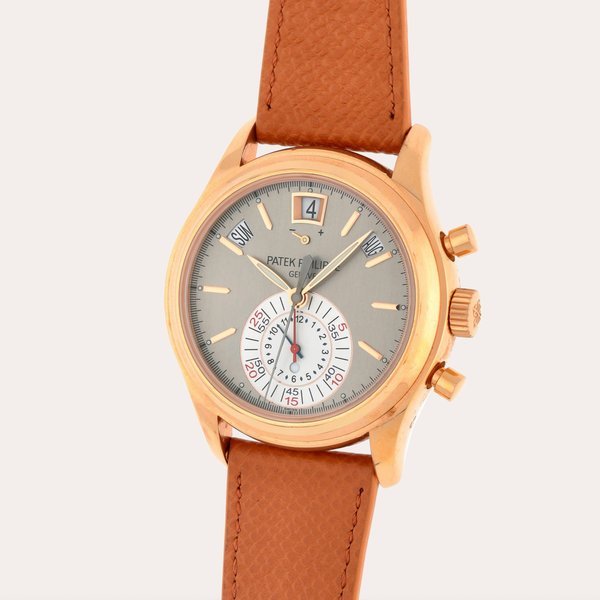 Patek Philippe Reference 5960R-001 | A pink gold annual calendar flyback chronograph wristwatch with day/night and power reserve indication | Circa 2013 · 5960R-001