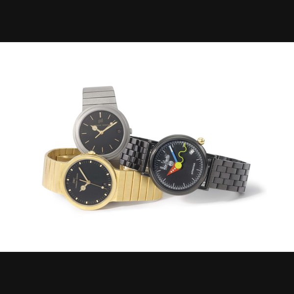 Alain Silberstein and IWC. A lot of three wristwatches with bracelets SIGNED ALAIN SILBERSTEIN, IWC AND PORSCHE DESIGN/IWC, CIRCA 1985