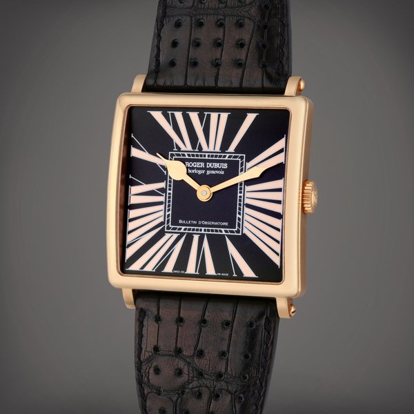 Roger Dubuis Reference G43 57 5 Golden Square | A limited edition pink gold rectangular automatic wristwatch, Circa 2001