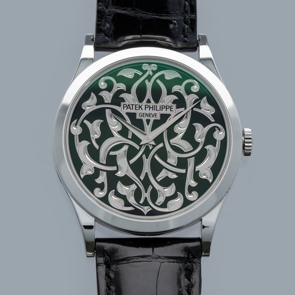 Patek Philippe Patek Philippe Calatrava 5088/100P-001 Rare Handcrafts Volutes and Arabesque Platinum