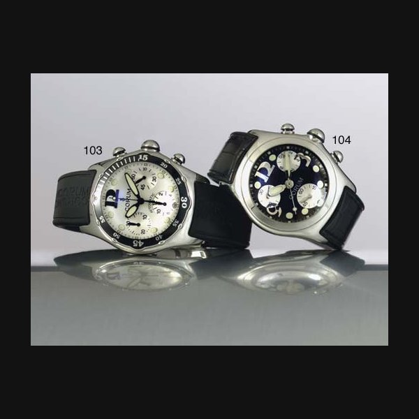 CORUM. A STAINLESS STEEL AUTOMATIC CHRONOGRAPH DIVER'S WRISTWATCH SIGNED CORUM, "BUBBLE DIVE AUTOMATIC CHRONOGRAPH", CASE NO. 1676953, REF. 285.180.20, CIRCA 2004