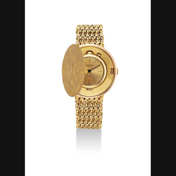 Vacheron Constantin VACHERON CONSTANTIN. AN 18K GOLD FIFTY PESOS COIN BRACELET WATCH SIGNED VACHERON CONSTANTIN, GENEVE, CASE NO. 558'690, CIRCA 1950