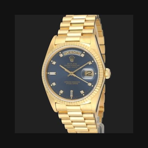 Rolex Rolex Day-Date36 Yellow Gold Blue Diamond Dial 18038