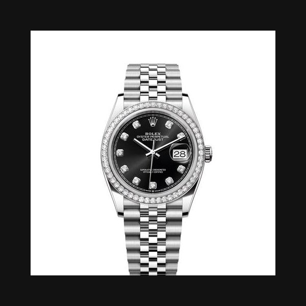 Rolex Datejust36 NEW 2026 Black Diamond Dial Stainless Steel Diamond Bezel Jubilee Bracelet Ref. 126284RBR