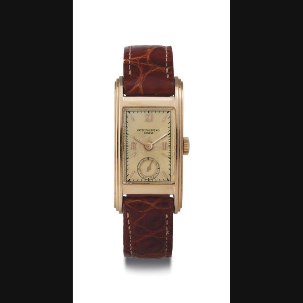 PATEK PHILIPPE. A RARE 18K PINK GOLD RECTANGULAR WRISTWATCH SIGNED PATEK PHILIPPE & CO., GENEVE, MOVEMENT NO. 834276, CASE NO. 624644, REF. 514, MANUFACTURED IN 1941