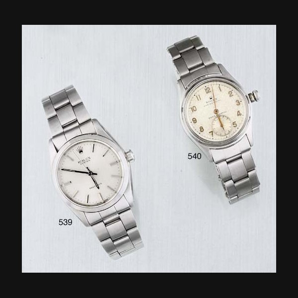 Rolex Rolex. A Stainless Steel Centre Seconds Water Resistant Wristwatch on matching bracelet SIGNED ROLEX OYSTER PRECISION, CASE NO 1409402, REF 6426, 1966