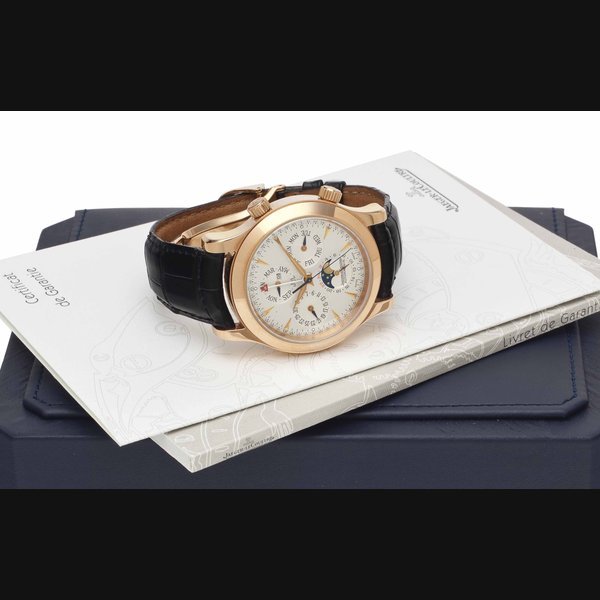 Jaeger-Lecoultre Jaeger-LeCoultre. A Fine 18k Pink Gold Automatic Perpetual Calendar Wristwatch with Alarm and Moon Phases SIGNED JAEGER-LECOULTRE, GRANDE MEMOVOX, MASTER CONTROL, NO. 0970, REF. 146.2.95, CIRCA 2000