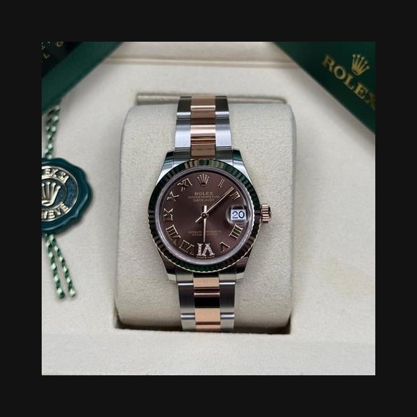 Rolex Rolex Datejust31 NEW 2026 Chocolate Roman Diamond 6 Dial Two Tone Rose Gold Oyster Bracelet