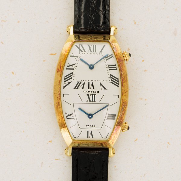 Cartier Cartier Paris Dual Time Tonneau Quartz 18k YG
