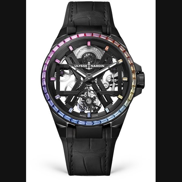 Ulysse Nardin Ulysse Nardin Blast Tourbillon 45 mm Silver Dial with Diamonds Platinum Leather Strap 1723-400B1LE-2B-RAIN/1A