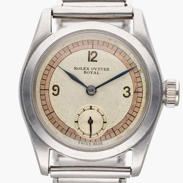 Rolex Reference 2280 Oyster Royal | A stainless steel wristwatch with bracelet and two-tone sector dial, Circa 1941