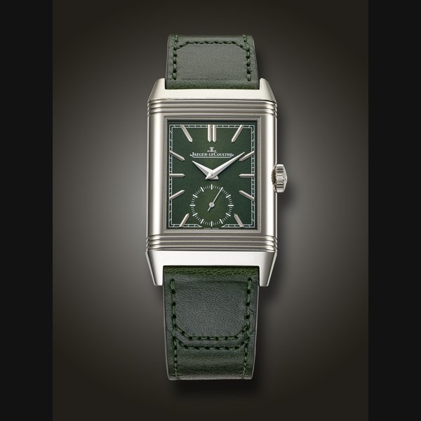 Jaeger-Lecoultre JAEGER-LECOULTRE, STAINLESS STEEL ‘REVERSO TRIBUTE’, WITH GREEN DIAL, REF. 214.8.62