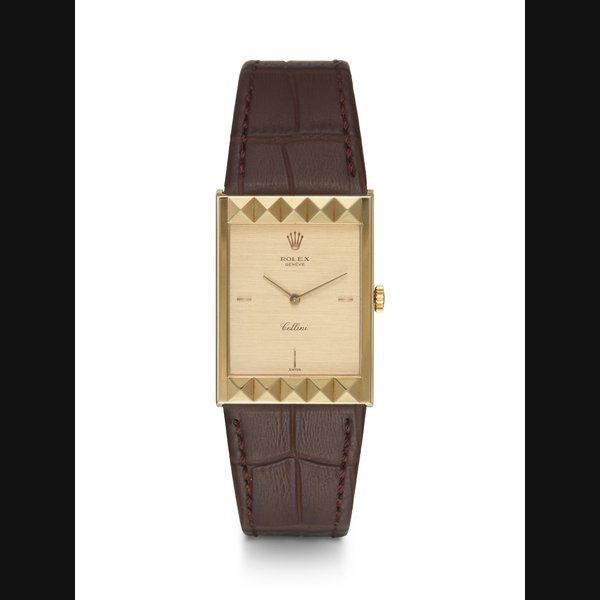 ROLEX, CELLINI REF. 5078, A FINE GOLD RECTANGULAR MANUAL-WINDING WRISTWATCH CASE NUMBER: 9’861’403