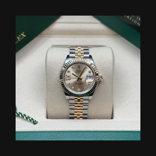 Rolex Rolex Lady-DatejustChampagne Star Diamond Two Tone Yellow Gold Fluted Bezel Jubilee Bracelet