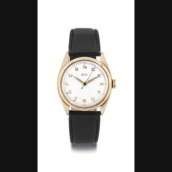 Rolex ROLEX. A 14K GOLD WRISTWATCH WITH CENTER SECONDS SIGNED ROLEX, EATON, 1/4 CENTURY CLUB, CASE NO. 919580, REF. 6022, CIRCA 1958, Price & Market Data