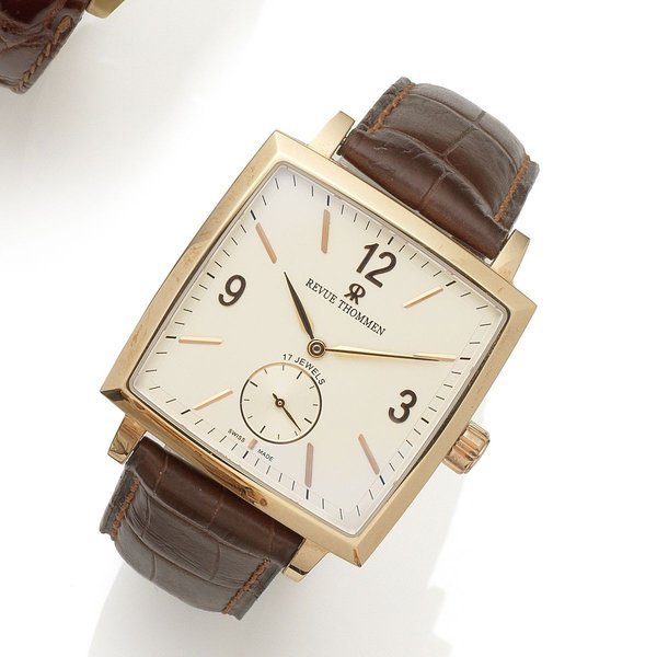 Revue Thommen. An 18K rose gold manual wind limited edition wristwatch 1953 Square, Ref:17085.3, No.4/300, Sold 2nd March 2010 · 17085.3