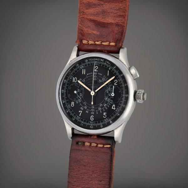 Omega | Tissot A stainless steel single button chronograph wristwatch | Circa 1940