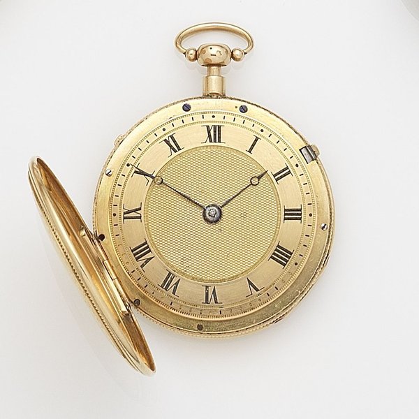 Breguet Moulinie Bautte & Moynier. A continental gold key wind quarter repeating full hunter pocket watch Case & Cuvette No.23415, Circa 1820