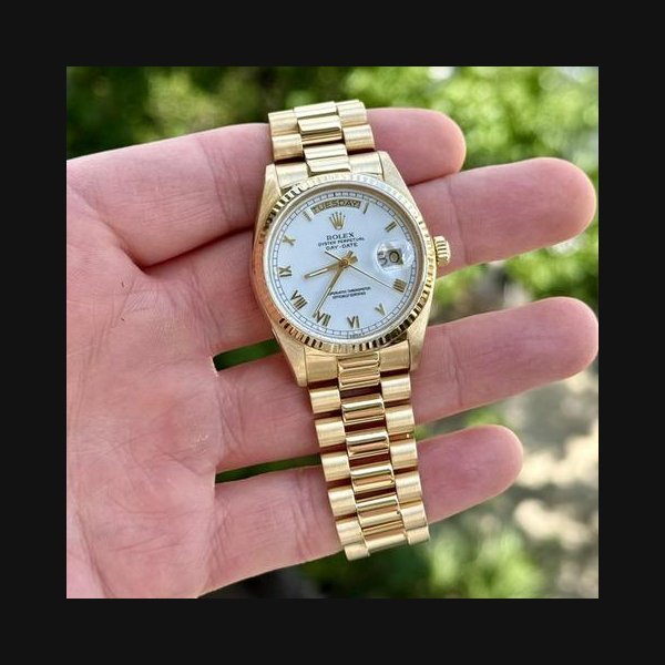 Rolex RolexDay Date 'president' 18038 White Dial 36mm W Rolex Box & Notebook