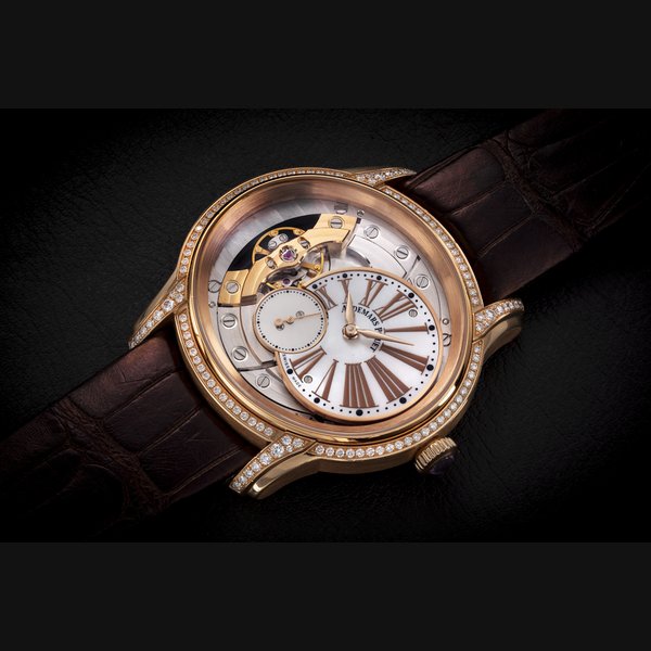 Audemars Piguet AUDEMARS PIGUET, MILLENARY REF. 77247OR, A GOLD AND DIAMOND-SET WRISTWATCH WITH OFF-CENTRE MOTHER-OF-PEARL DIAL CASE NUMBER: K27'278, Price & Market Data