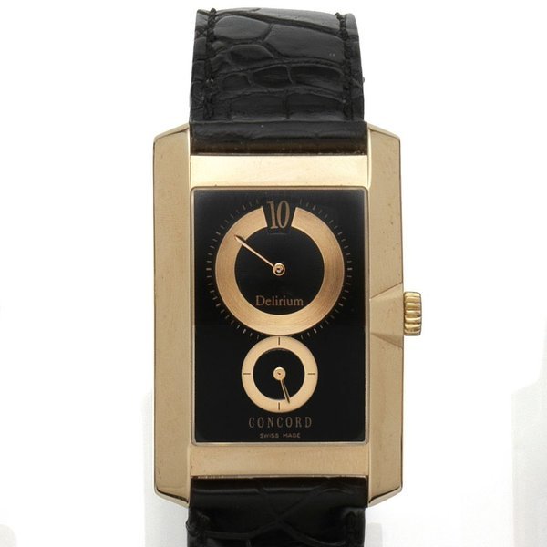 Concord. An 18K rose gold manual wind wristwatch with jump hour Delirium - La Nuit, Ref:52 N5 1460.1, Case No.1313185, Sold 25th October 2011