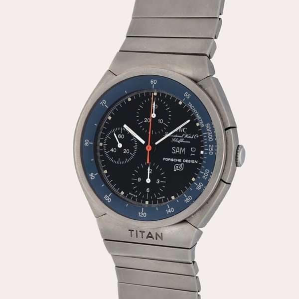 IWC | Porsche Design Titan, Reference IW3700 | A titanium chronograph wristwatch with day, date and bracelet | Circa 1980 · IW3700