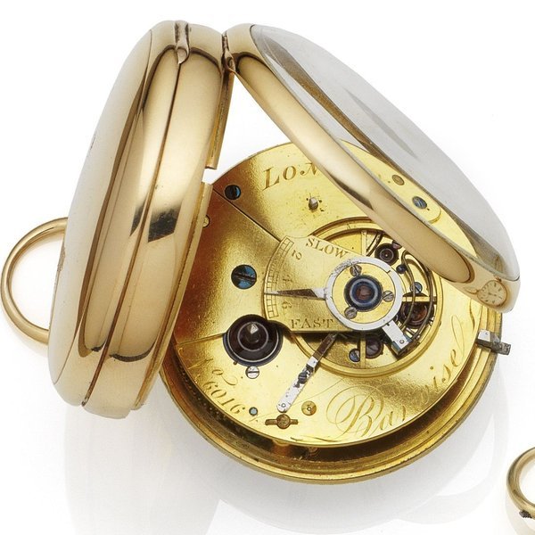 Barwise. An 18K gold key wind open face pocket watch Case, Dial & Movement No.6016, London Hallmark for 1814