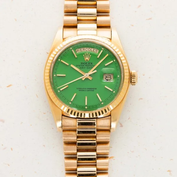 Rolex Rolex Yellow Gold Day-Date Green Stella Dial Ref. 1803, Price & Market Data