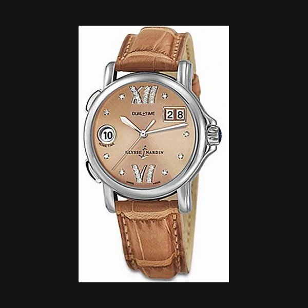 Ulysse Nardin Dual Time GMT Salmon Dial Factory Diamonds Automatic 243-22/30-09