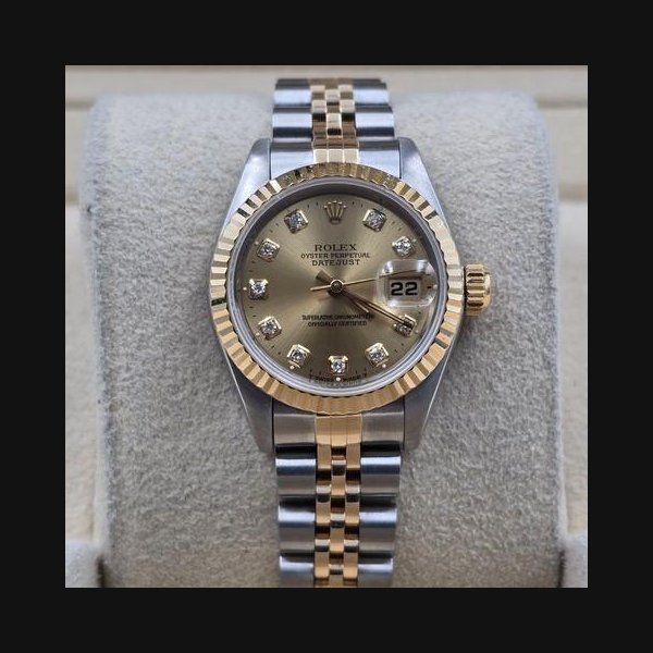 Rolex Rolex Lady-Datejust26mm Yellow Gold Steel Factory Champagne 69173
