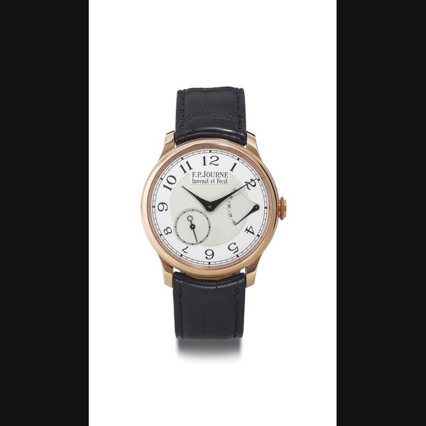 F. P. JOURNE. A FINE 18K PINK GOLD WRISTWATCH WITH POWER RESERVE SIGNED F. P. JOURNE, CHRONOMÈTRE SOUVERAIN, NO. 346-CS, CIRCA 2006