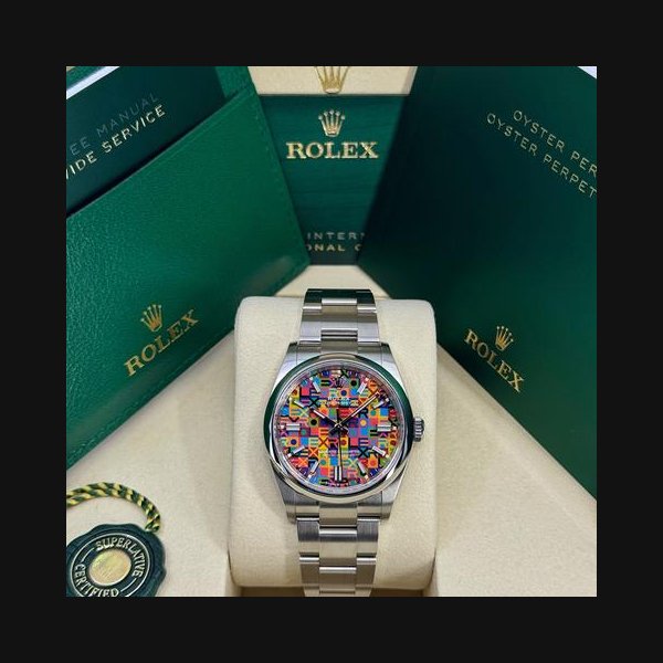 Rolex Oyster PerpetualUnworn 2026 Oyster Perpetual 36mm Steel Multicoloured Jubilee Motif 126000-0016