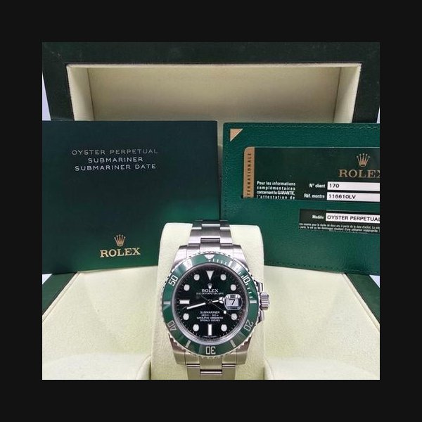 Rolex Submariner Date2012 FULL SET Submariner Hulk 116610LV Green 40mm Ceramic