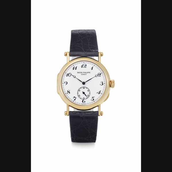 Patek Philippe. A Fine Limited Edition 18k Gold Wristwatch with Breguet Numerals and Original Certificate SIGNED PATEK PHILIPPE, GENEVE, OFFICIER MODEL, REF. 3960, MOVEMENT NO. 768'519, CASE NO. 2'863'431, MANUFACTURED IN 1989