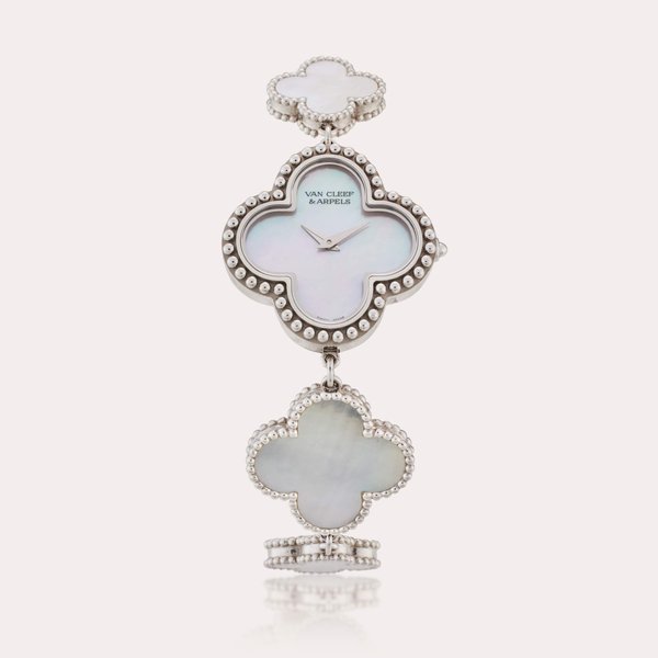 Van Cleef & Arpels Reference 336674 Alhambra | A white gold and mother-of-pearl bracelet watch, Circa 2015