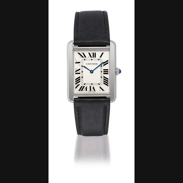 CARTIER, TANK STAINLESS STEEL QUARTZ WRISTWATCH CASE 299726 PL 2715, CIRCA 1985