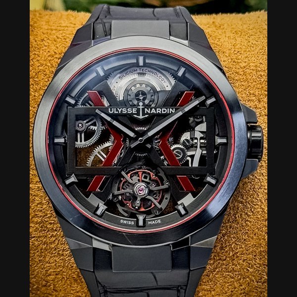 Ulysse Nardin Ulysse Nardin Blast Tourbillon 45MM Skeleton Dial Leather Strap (1723-400/BLACK)