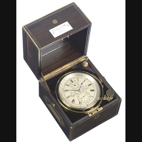 A Victorian coromandel and brass-mounted two-day marine chronometer, circa 1835
