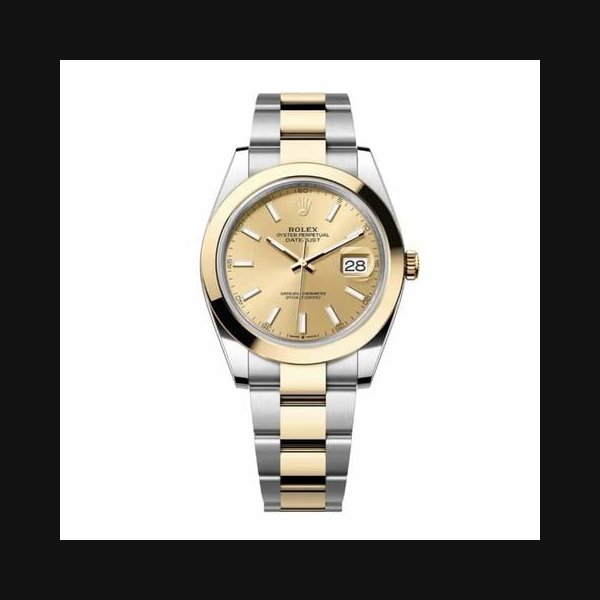 Rolex Datejust41 NEW 2025 Champagne Index Dial Two Tone Yellow Gold Smooth Oyster Bracelet Ref. 126303