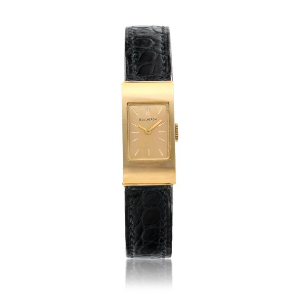 Boucheron Reference BT908-247, A yellow gold rectangular wristwatch, Circa 1960 · BT908-247