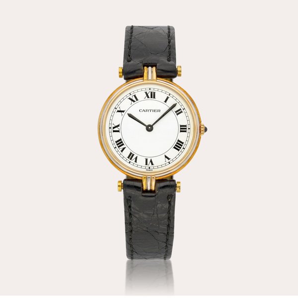 Cartier and European Watch & Clock Co. Vendôme, Reference 8100 | A three-colour gold wristwatch, Circa 1990 | 卡地亞 | Vendôme 型號8100 | 三色金腕錶，約1990年製 · 8100