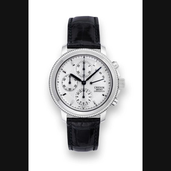 Seiko Seiko - Platinum Chronograph Seiko, "CREDOR Chronograph", Ref.6S74-0010, No. 142/200, case No. 830029. Produced in a limited edition of 200 pieces in circa 1998. Fine and rare, water-resistant, 60-hour autonomy and power reserve indication, platinum wristwatch with round button chronograph and a platinum Seiko buckle. To be sold without reserve | Important Modern and Vintage Timepieces | Hog Kong, 26th February 2011
