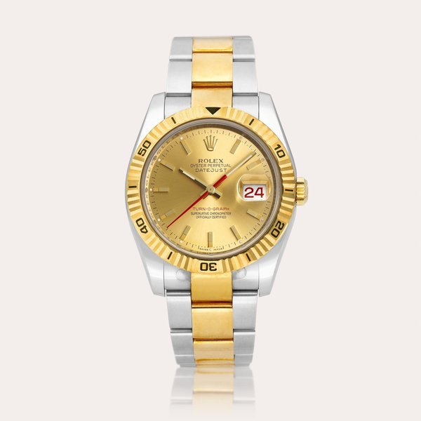 Rolex DateJust Turn-O-Graph, Reference 116263 | A yellow gold and stainless steel wristwatch with date and bracelet, Circa 2011 | 勞力士 | DateJust Turn-O-Graph 型號116263 | 黃金及精鋼鏈帶腕錶，備日期顯示，約2011年製 · 116263