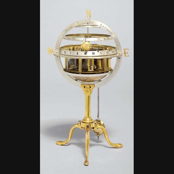 A Regency brass striking spherical skeleton clock HORNE & ASH, LONDON. EARLY 19TH CENTURY
