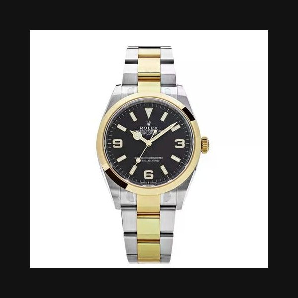 Rolex ExplorerUnworn 2026 Two-tone Yellow Gold 36mm Black Dial Ref. 124273