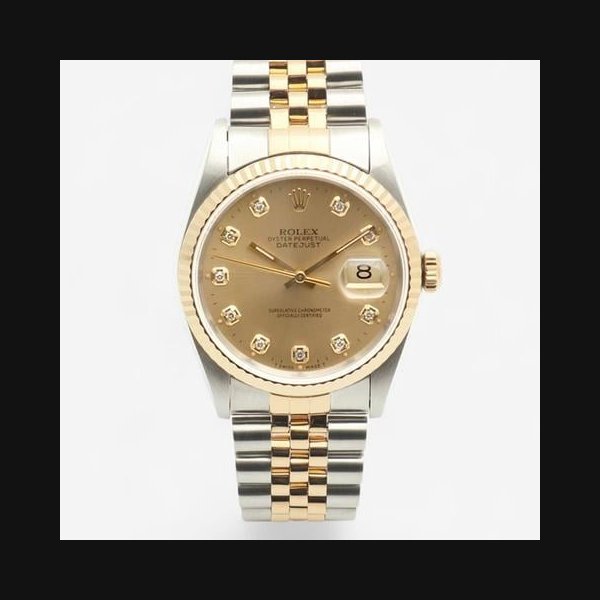 RolexDatejust 36 Men's Combo Watch with After Setting Ten-Point Diamond 1991 [U]