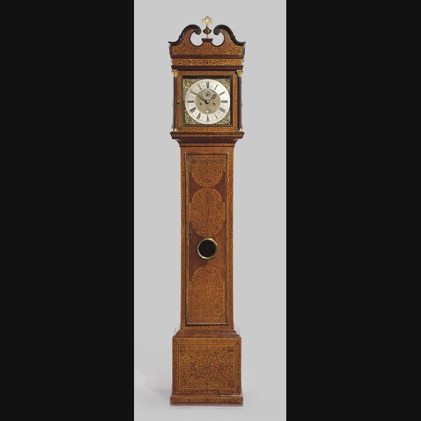 An English Walnut An English walnut, mahogany and seaweed marquetry longcase clock SIGNED ROBERT SLY, KING STREET, WESTMINSTER. ELEMENTS LATE 17TH CENTURY