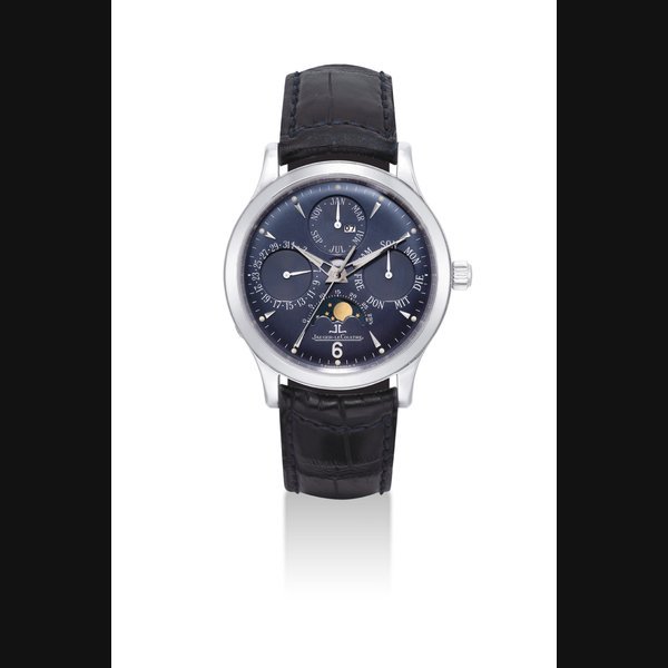 Jaeger-Lecoultre JAEGER-LECOULTRE. A FINE PLATINUM LIMITED EDITION AUTOMATIC PERPETUAL CALENDAR WRISTWATCH WITH SWEEP CENTRE SECONDS, MOON PHASES AND DAY AND NIGHT INDICATION SIGNED JAEGER-LECOULTRE, MASTER CONTROL PERPETUAL MODEL, NO. 136/250, REF. 140.6.80, CIRCA 1998