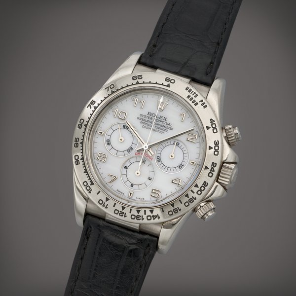 Rolex Daytona, Reference 16519 | A white gold chronograph wristwatch with mother-of-pearl dial | Circa 1998 · 16519